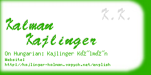 kalman kajlinger business card